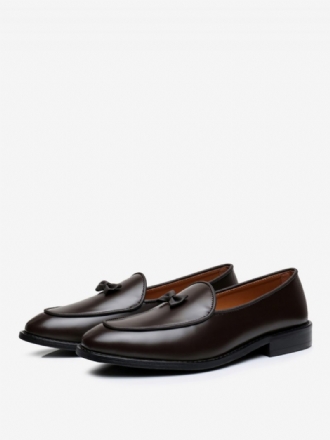 Mocassins À Enfiler Cuir Vache Pour Hommes Robe Avec Nœud Chaussures Bal Et Mariage