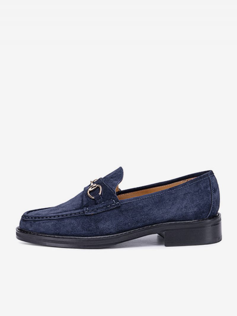 Mocassins À Enfiler Peau D'enfant Pour Hommes Chaussures Bal Mariage - Bleu