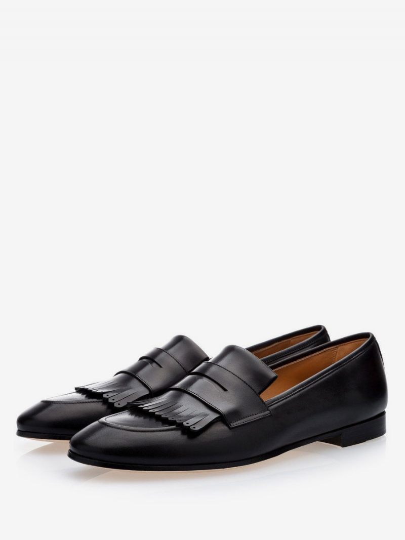 Mocassins À Franges Pour Hommes Chaussures Bal Fête Mariage - Noir