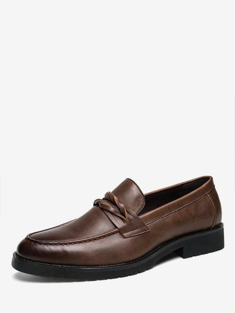 Mocassins Habillés Végétaliens Pour Hommes - Marron Café