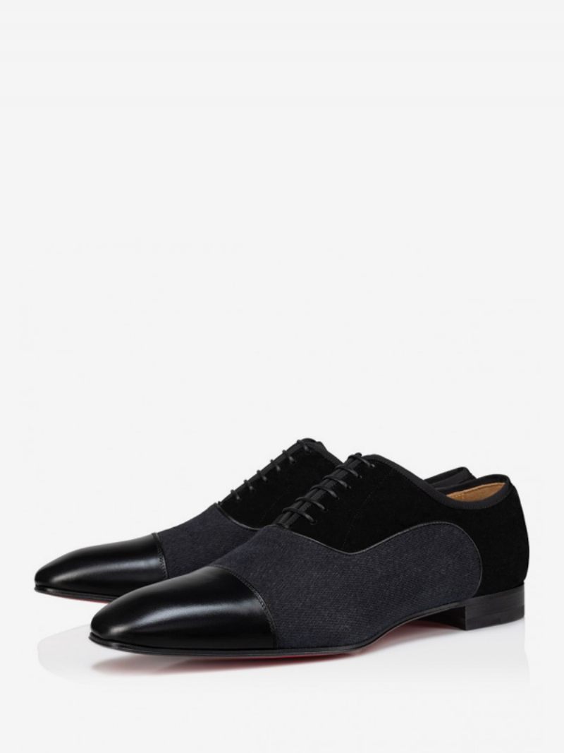 Mocassins Pour Hommes À Bout Rond Cuir Pu Oxford Chaussures Bal Mariage