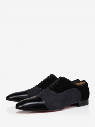 Mocassins Pour Hommes À Bout Rond Cuir Pu Oxford Chaussures Bal Mariage