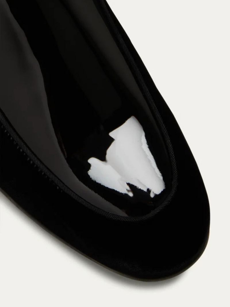 Mocassins Pour Hommes À Bout Rond Enfiler Bal Fin D'année Chaussures Marié Mariage - Noir