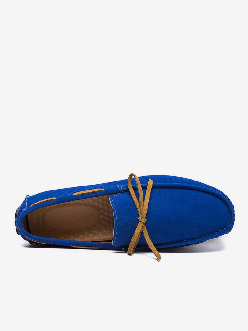 Mocassins Pour Hommes Chaussures Conduite À Enfiler Daim - Bleu Royal