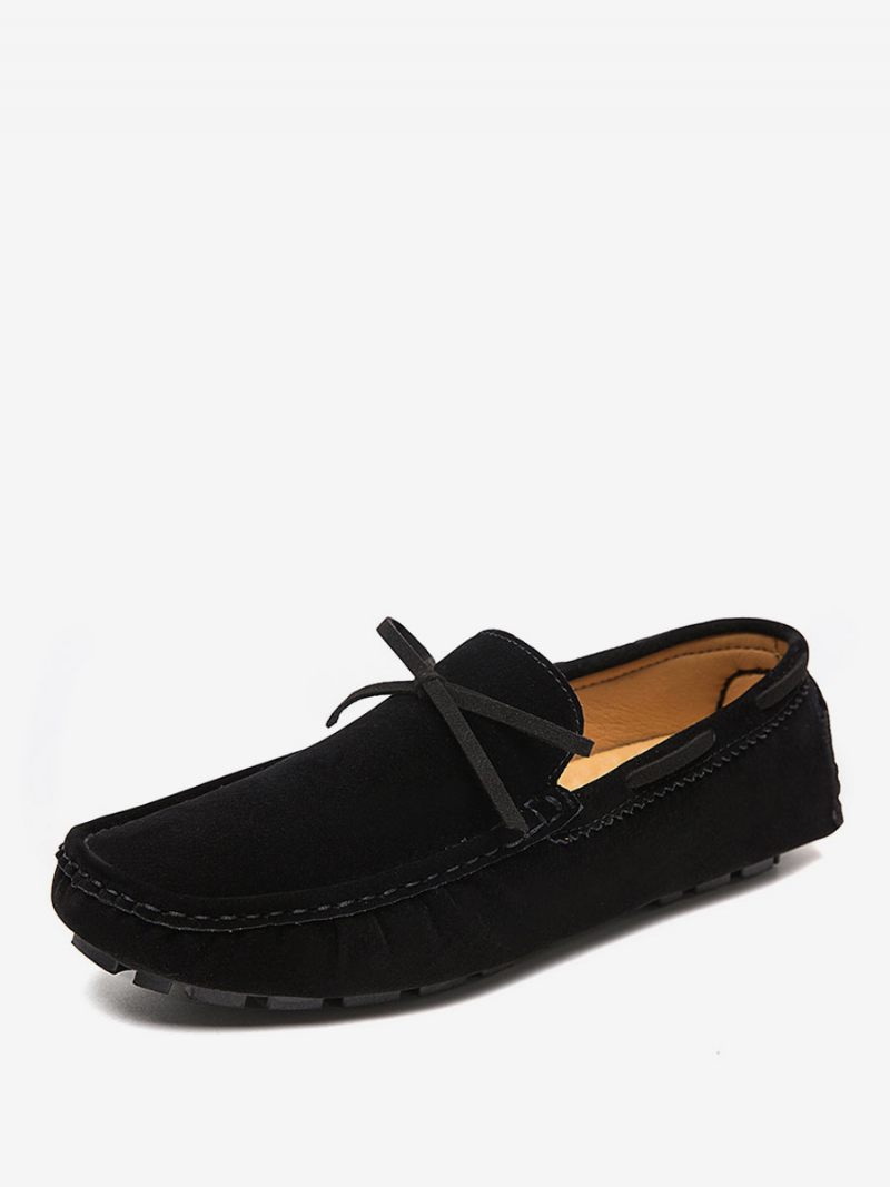 Mocassins Pour Hommes Chaussures Conduite À Enfiler Daim - Noir