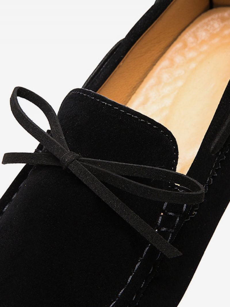 Mocassins Pour Hommes Chaussures Conduite À Enfiler Daim - Noir