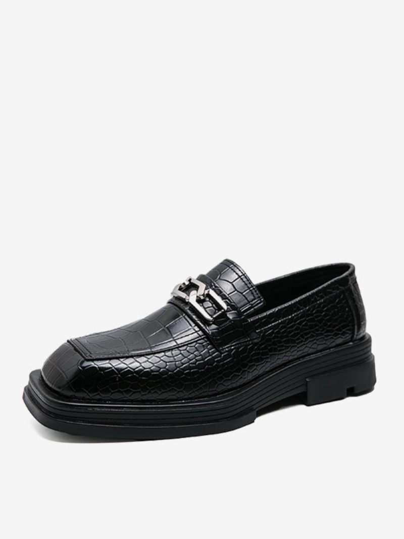 Mocassins Pour Hommes Cuir Pu Avec Détails Métal À Enfiler