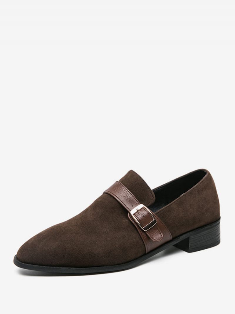 Mocassins Pour Hommes Cuir Pu Avec Sangle Moine À Enfiler