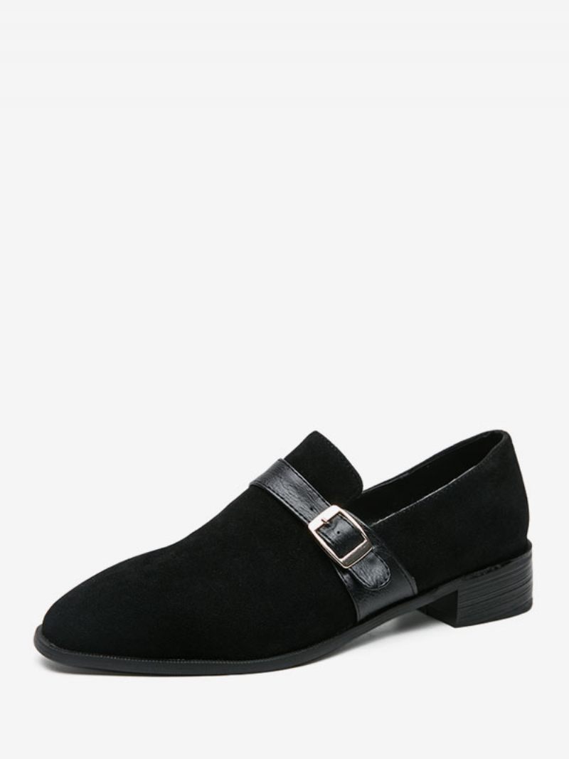 Mocassins Pour Hommes Cuir Pu Avec Sangle Moine À Enfiler - Noir