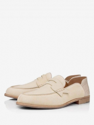 Mocassins Pour Hommes À Enfiler Avec Détails Métal Chaussures Bout Rond Cuir Verni Bal Fin D'année Mariage