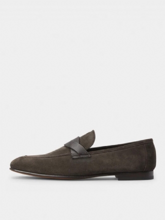 Mocassins Penny Daim Torsadé Pour Hommes Chaussures Bal Fête Mariage À Bout Rond