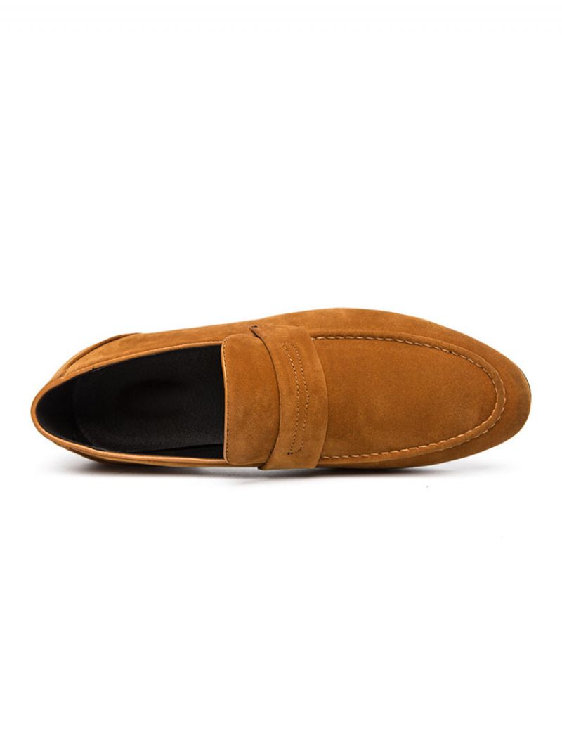 Mocassins Penny Pour Hommes Faux Suède Chaussures Bal Mariage - Jaune