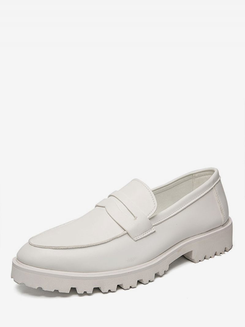 Mocassins Penny À Semelle Crantée Pour Hommes - Blanc