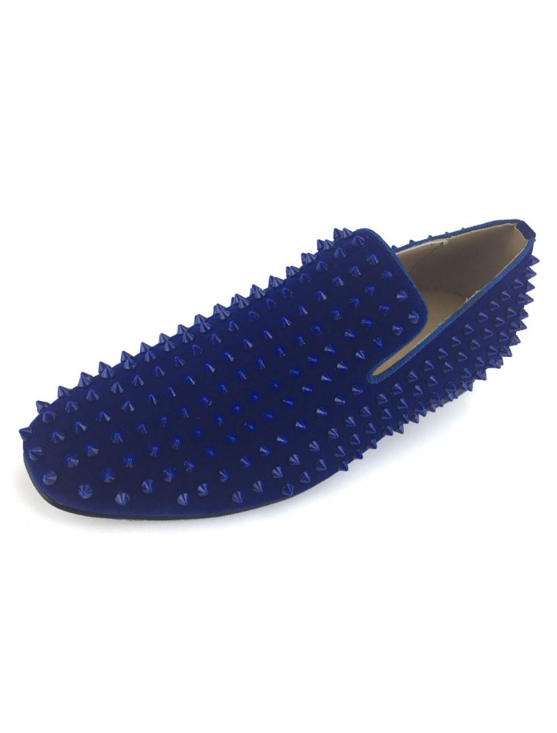 Mocassins À Pointes Bleues Pour Hommes Chaussures Bal Promo Mariage - Bleu