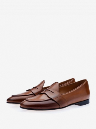 Penny Loafers Pour Hommes Chaussures Marié À Bout Rond Enfiler