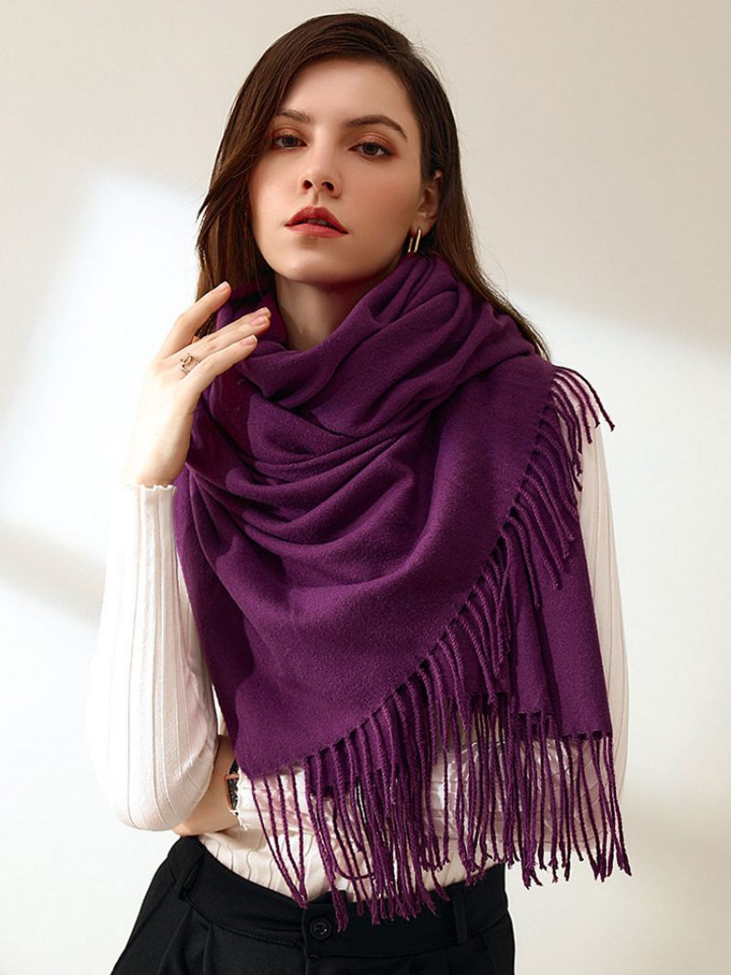 Écharpe Femme Charmante Frange Fibre Violette