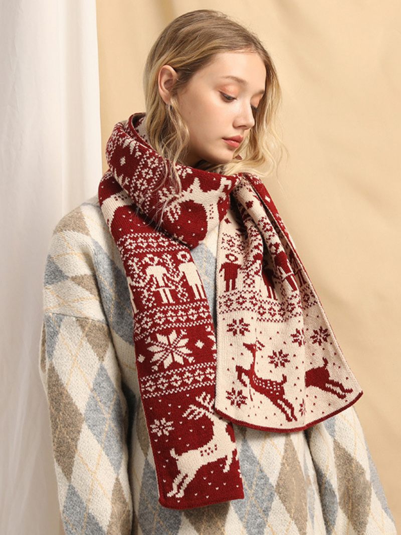 Écharpe Pour Femme Motif Noël Hiver Chaud Acc