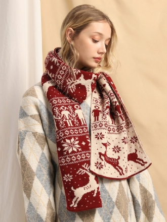 Écharpe Pour Femme Motif Noël Hiver Chaud Acc