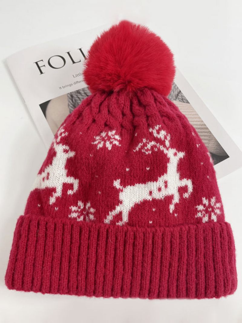 Écharpe Femme Motif Noël Mélange Poly/coton Cadeau Vacances Vêtements Maison Hiver Chaud Mignon Acc - Rouge