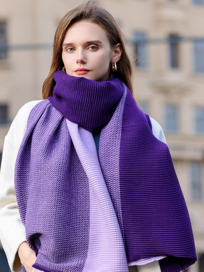 Foulards Pour Femmes Bloc Couleur Silencieux Quotidien Décontracté L'automne Et L'hiver - Violet