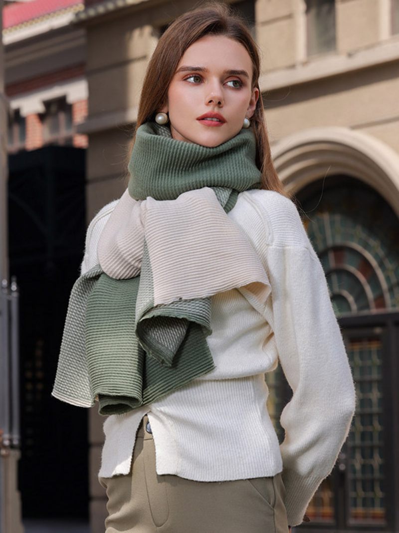 Foulards Pour Femmes Bloc Couleur Silencieux Quotidien Décontracté L'automne Et L'hiver - Vert Chasseur