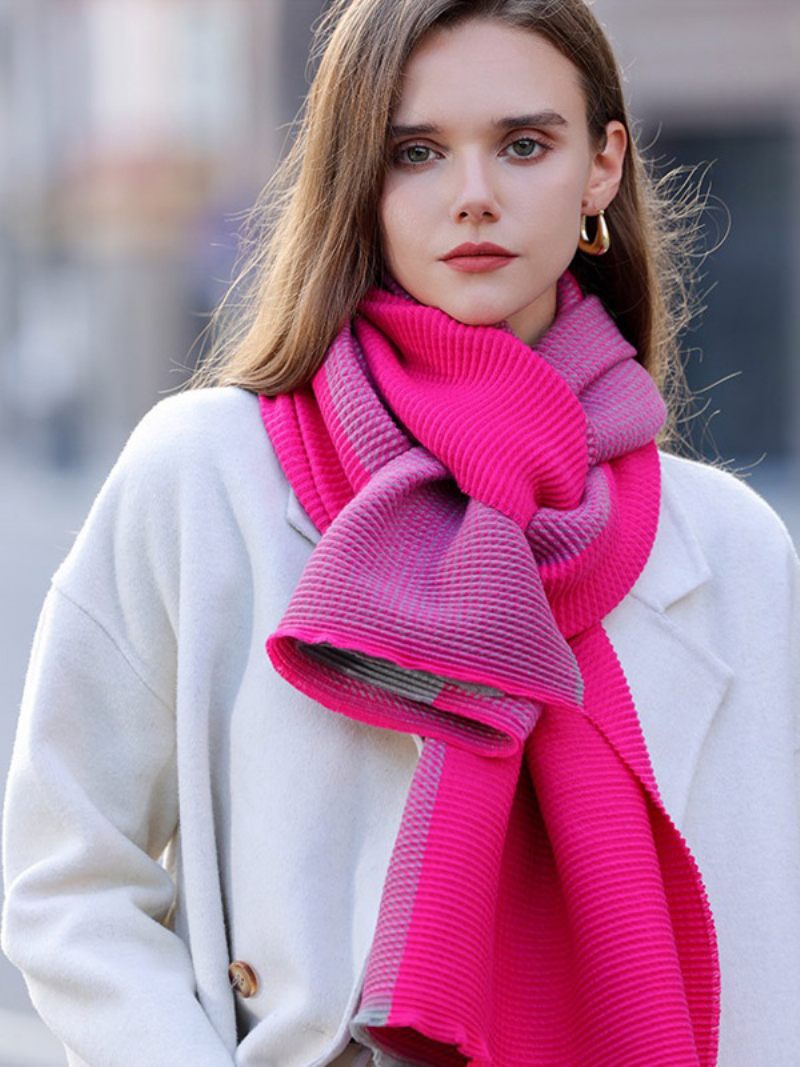 Foulards Pour Femmes Bloc Couleur Silencieux Quotidien Décontracté L'automne Et L'hiver - Rose