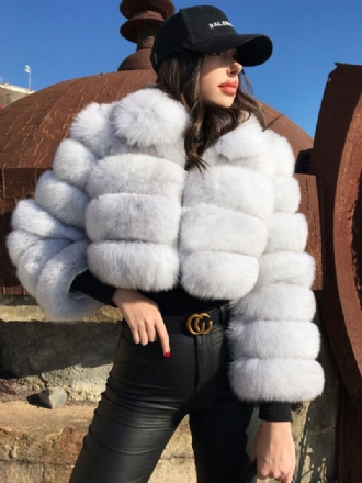 Manteau Fausse Fourrure Peluche Pour Femme Vêtement D'extérieur Court D'hiver 2024