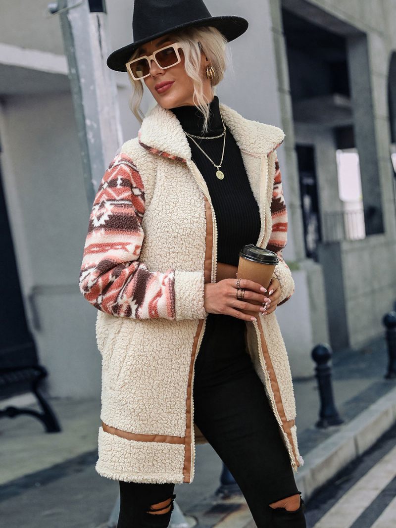 Teddy Coat Bohème Printemps Automne Vêtements D'extérieur Pour Femmes - Brun Clair