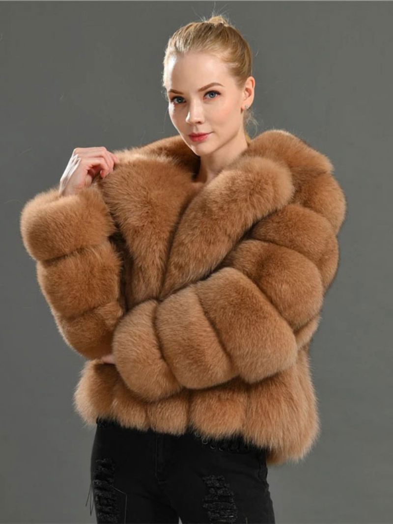 Veste Fausse Fourrure Peluche Manteau Court D'hiver Pour Femme 2024