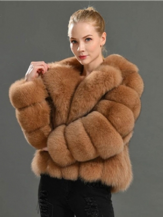 Veste Fausse Fourrure Peluche Manteau Court D'hiver Pour Femme 2024