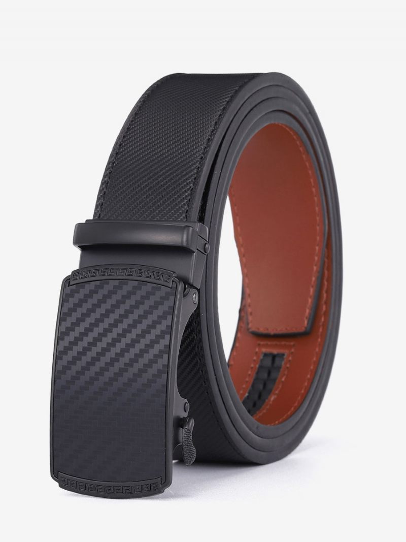 Ceinture Cuir Pu À Carreaux Pour Hommes La Mode