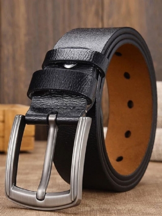 Ceinture Cuir Pu Pour Hommes Noire À La Mode