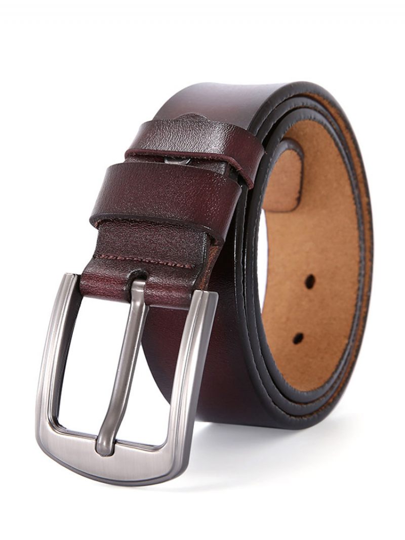 Ceinture Cuir Pu Pour Hommes Noire À La Mode - Marron Café