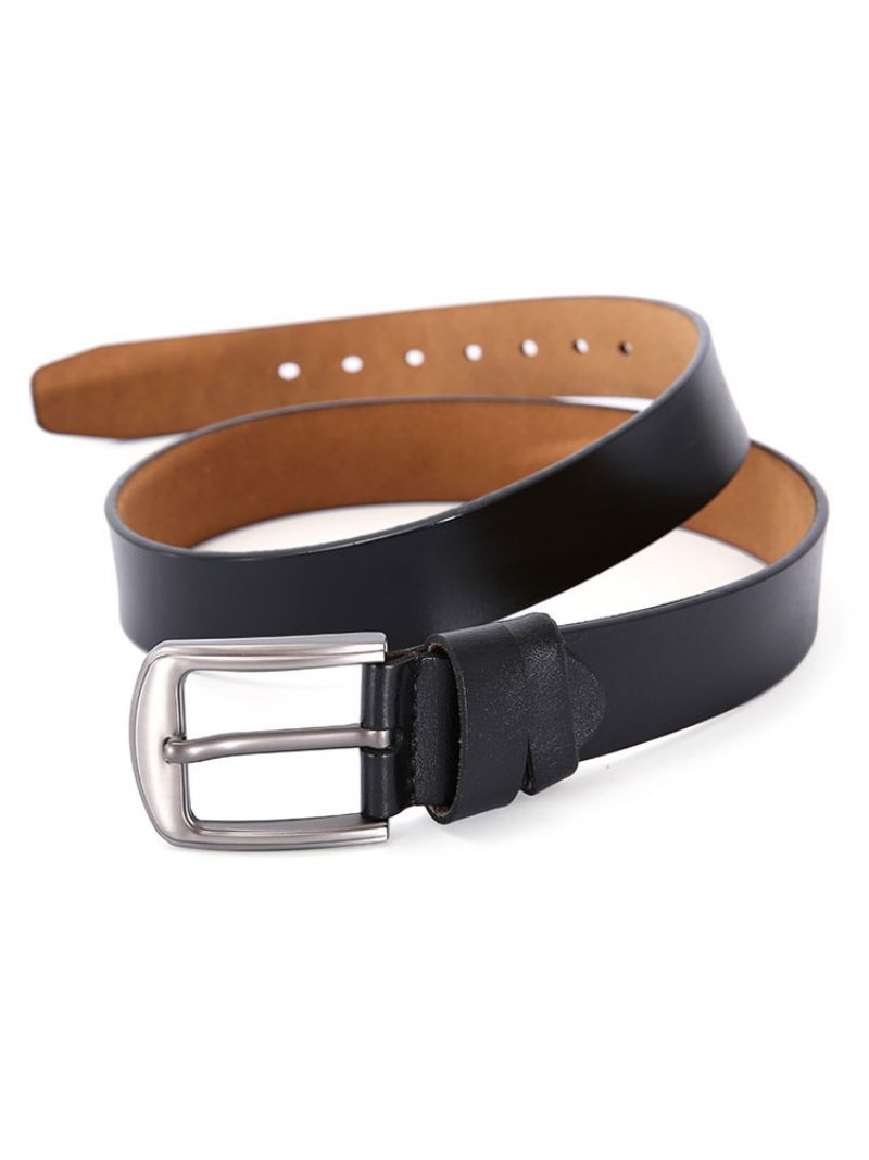 Ceinture Cuir Pu Pour Hommes Noire À La Mode - Noir