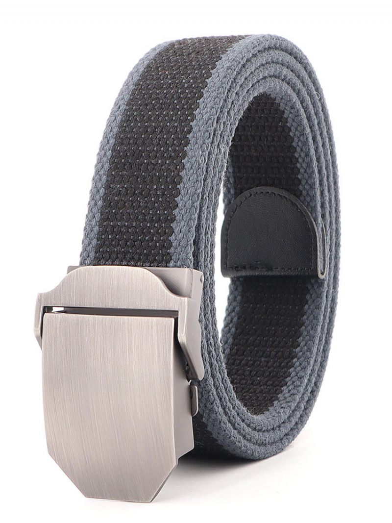 Ceinture Élégante Pour Homme Toile Bicolore Gris Foncé