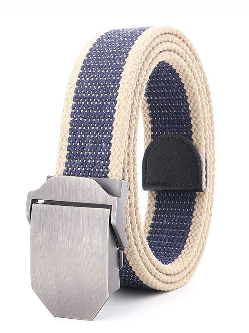 Ceinture Élégante Pour Homme Toile Bicolore Gris Foncé - Marine Foncé