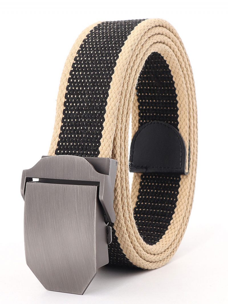 Ceinture Élégante Pour Homme Toile Bicolore Gris Foncé - Noir