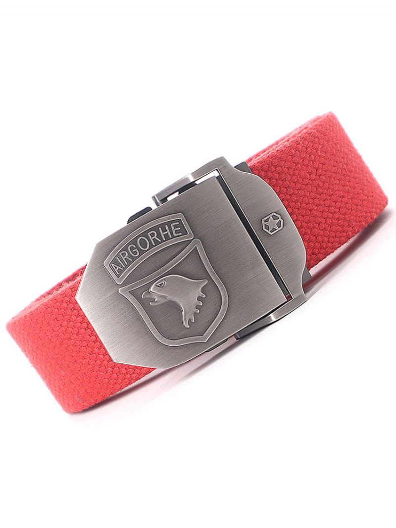 Ceinture Élégante Pour Hommes Marron Polyester À Imprimé Animal - Rouge