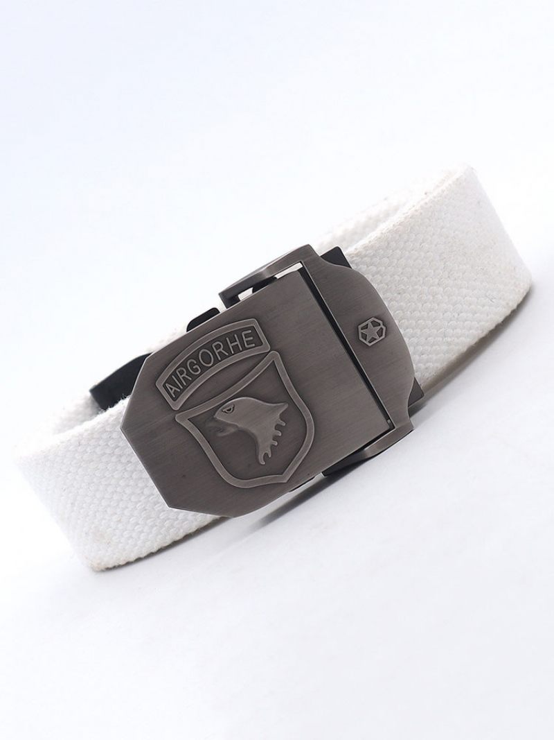 Ceinture Élégante Pour Hommes Marron Polyester À Imprimé Animal - Blanc