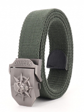 Ceinture Élégante Pour Hommes Motif Crâne Verte Chasseur Polyester