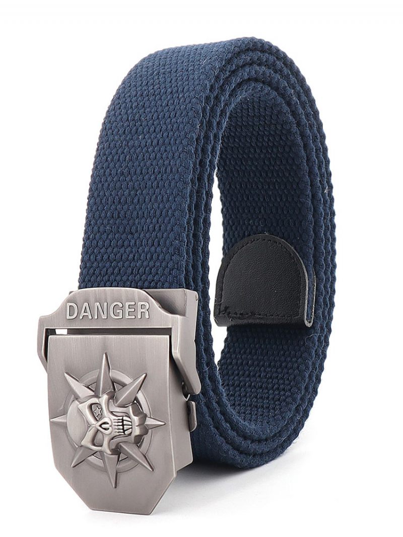 Ceinture Élégante Pour Hommes Motif Crâne Verte Chasseur Polyester - Marine Foncé