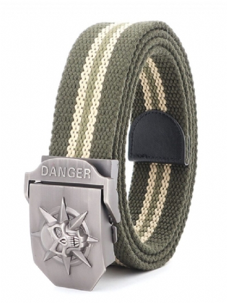 Ceinture Élégante Pour Hommes Motif Crâne Verte Chasseur Polyester Bicolore