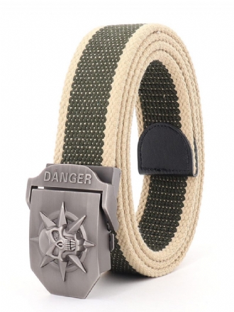 Ceinture Élégante Pour Hommes Motif Crâne Verte Chasseur Polyester Bicolore