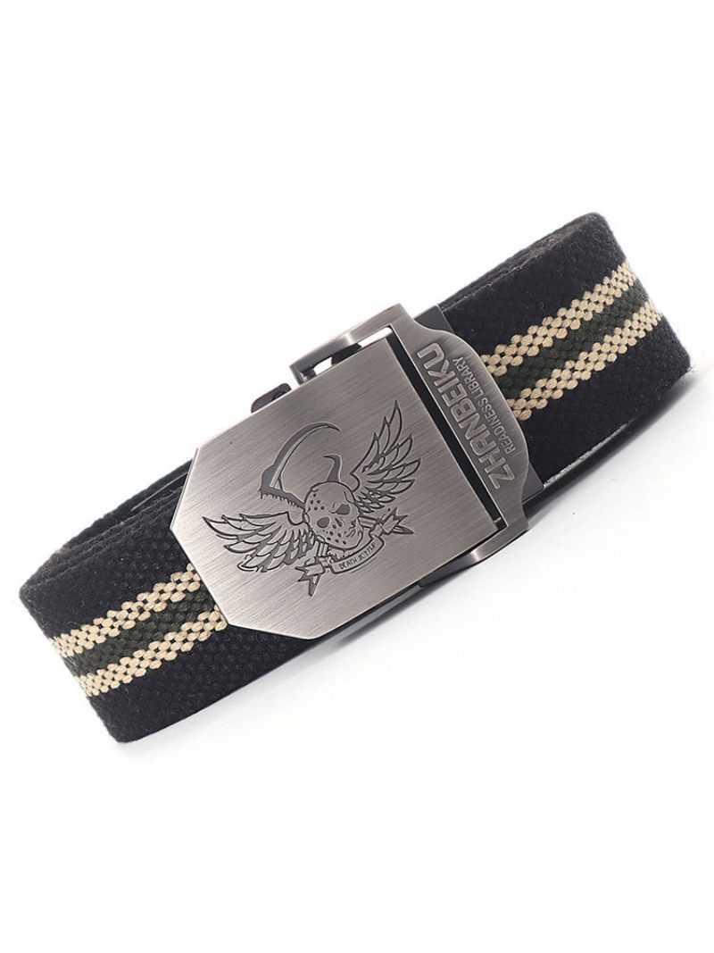 Ceinture Homme Color Block Polyester Chic Bleu Marine - Noir