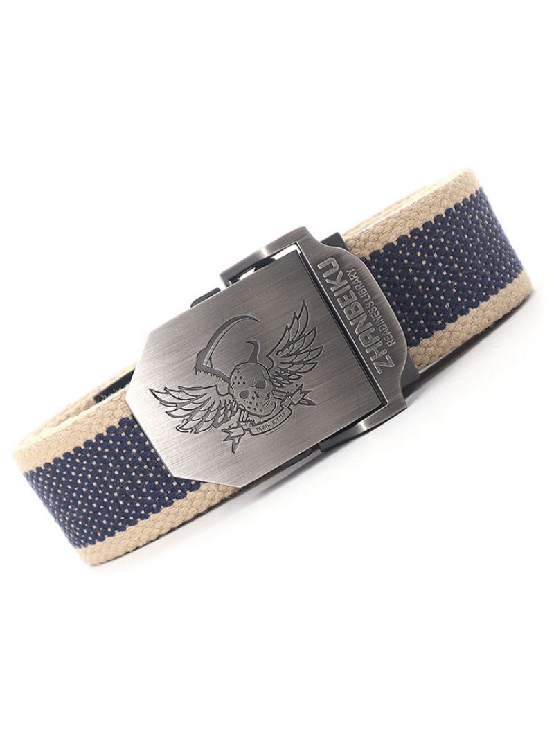 Ceinture Homme Crâne Polyester Mode Bleu Marine