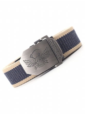 Ceinture Homme Crâne Polyester Mode Bleu Marine