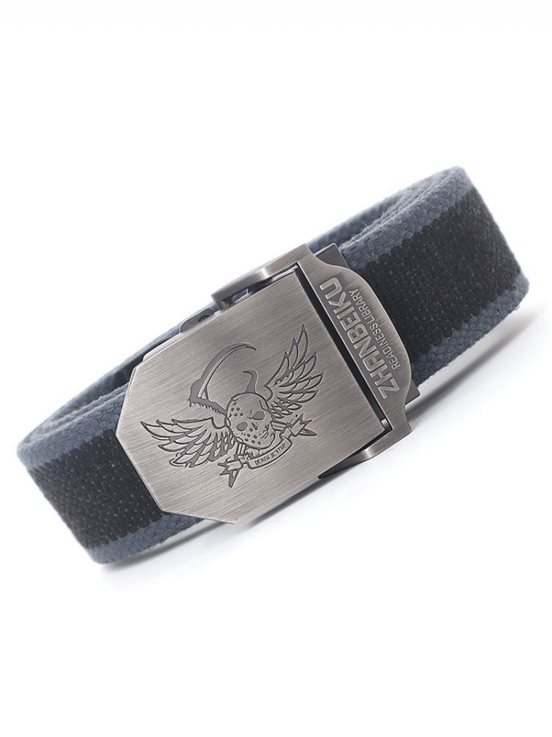 Ceinture Homme Crâne Polyester Mode Bleu Marine - Gris Foncé