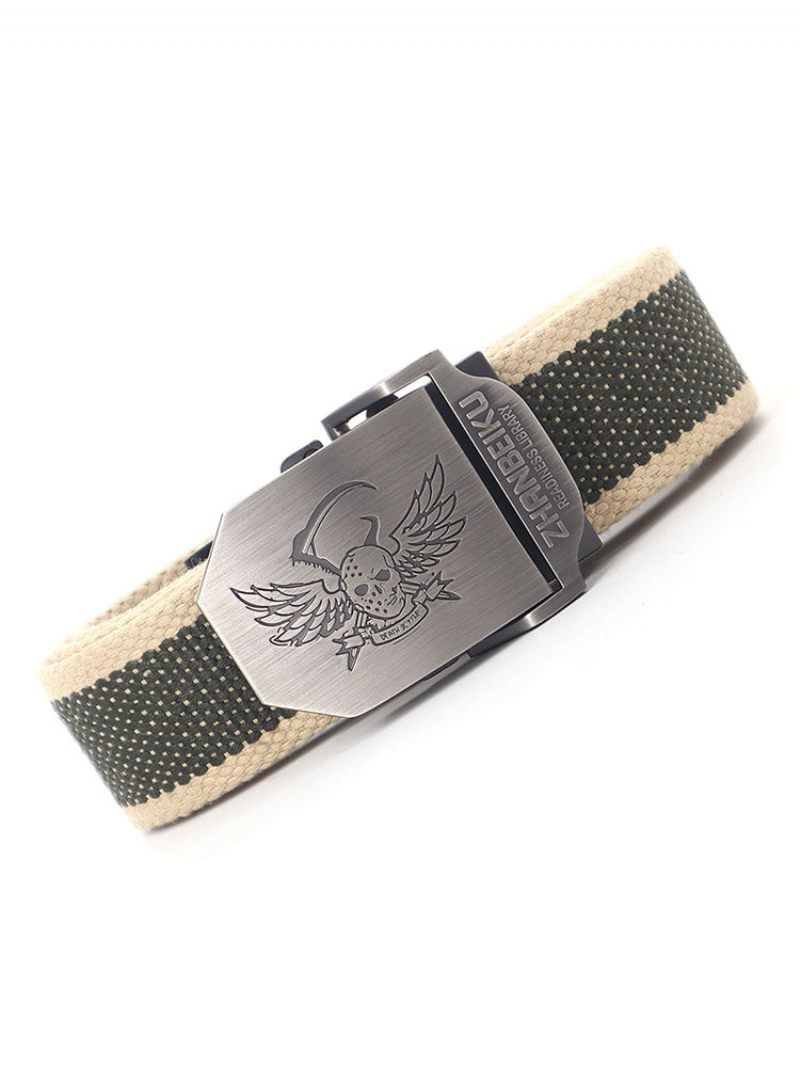 Ceinture Homme Crâne Polyester Mode Bleu Marine - Vert Chasseur