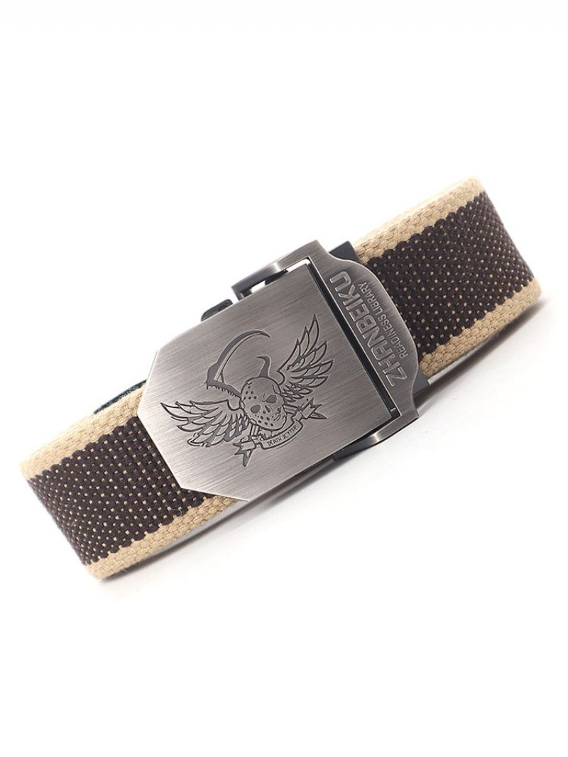 Ceinture Homme Crâne Polyester Mode Bleu Marine - Marron Café