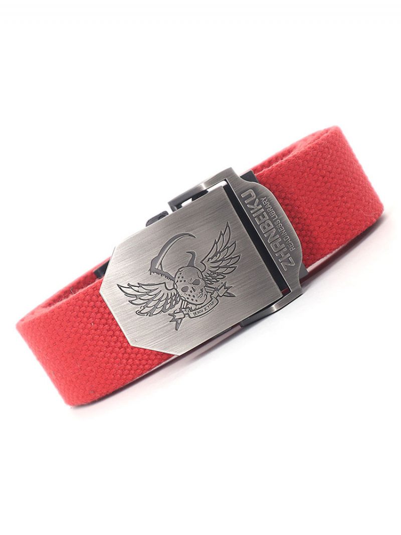 Ceinture Pour Homme Crâne Polyester Qualité Bleu Marine - Rouge